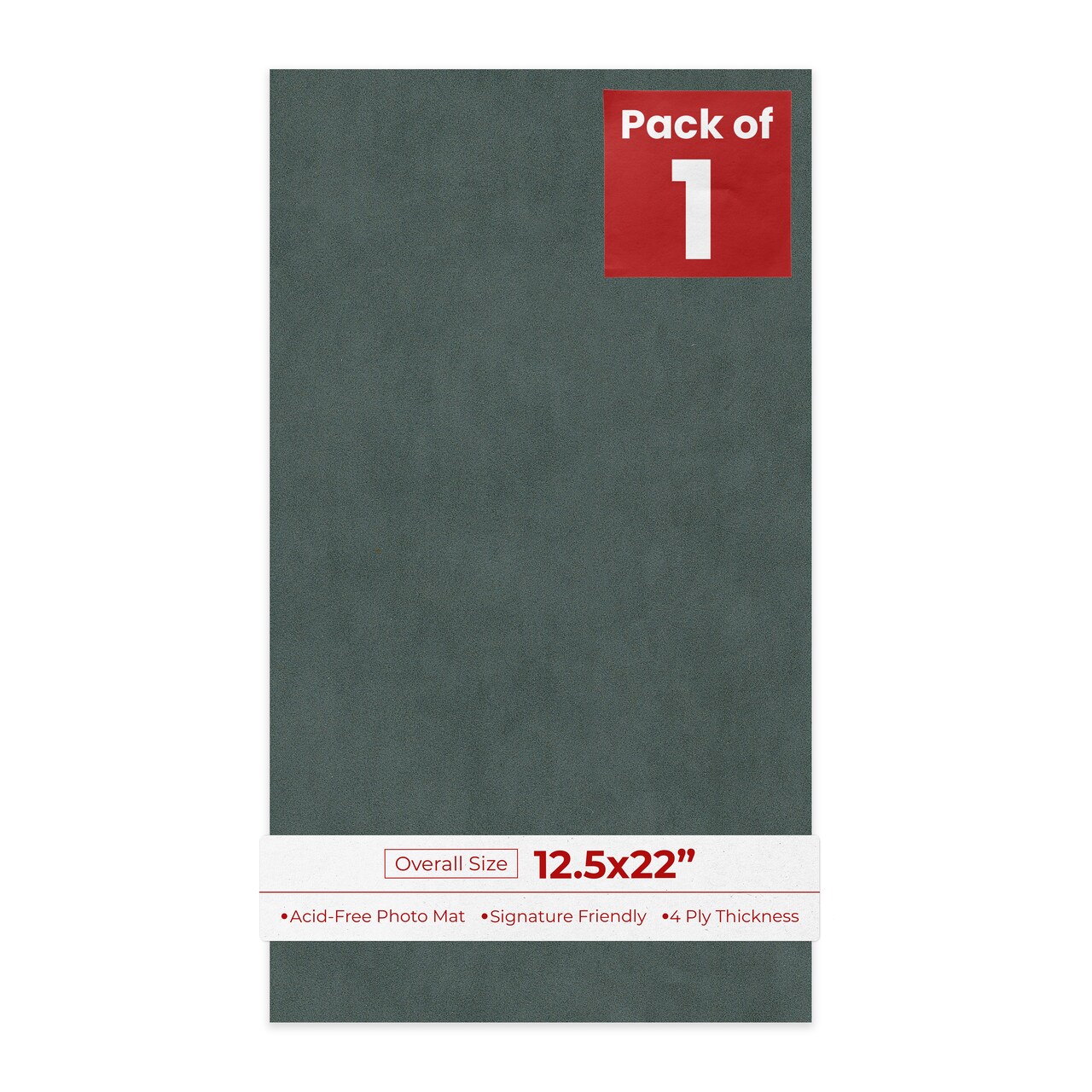 Dark Grey Suede 12.5x22 Uncut Mat Board - Blank Sheets, No Opening